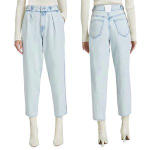 7 For All Mankind Balloon Tab Pant in Isadora Vito Iris Blue Denim Jeans Size 27